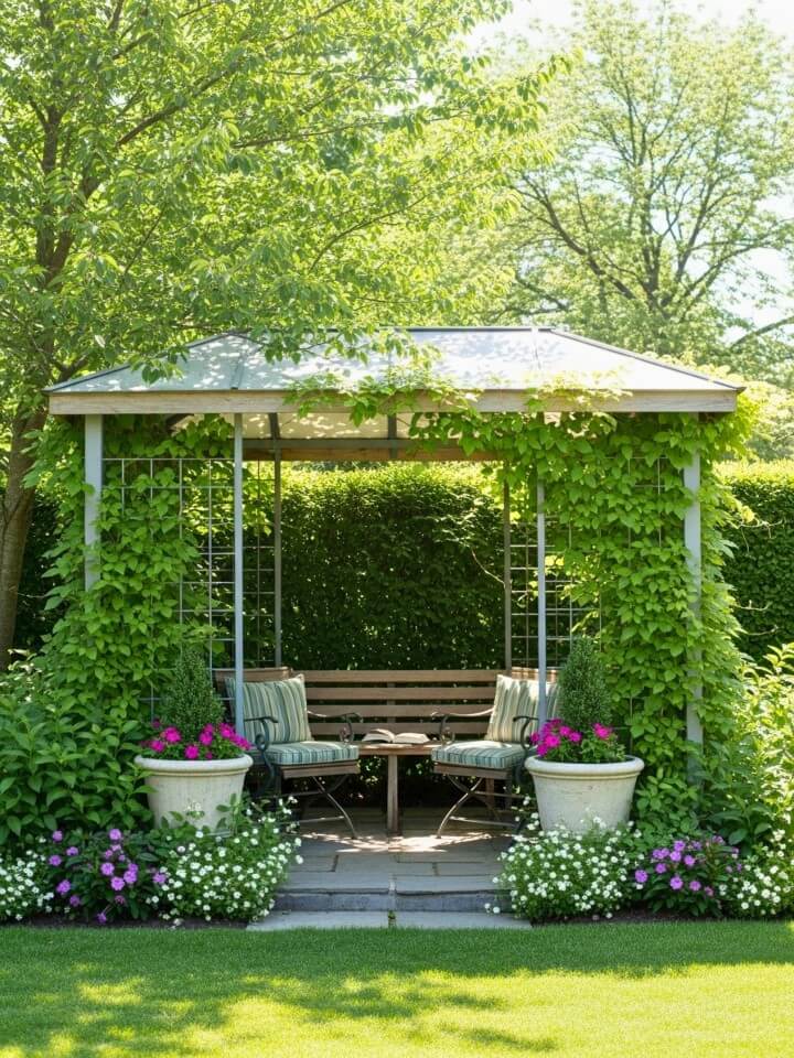 garden framed relaxation spot