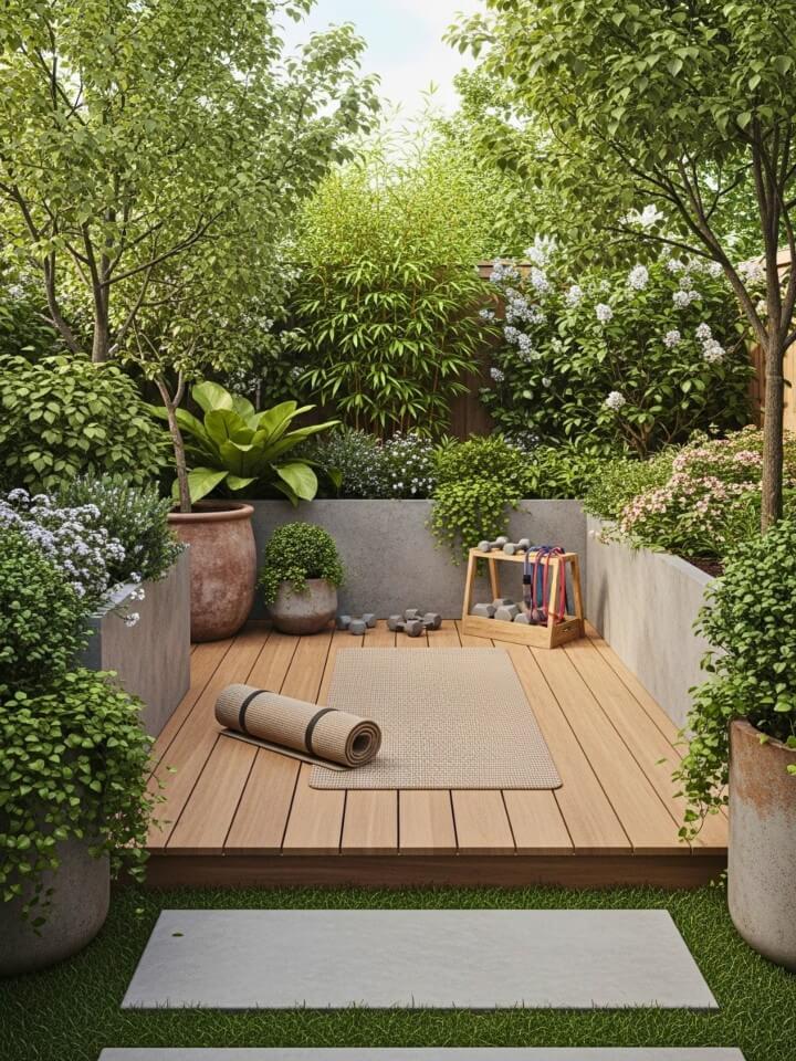 garden gym with a natural outdoor vibe