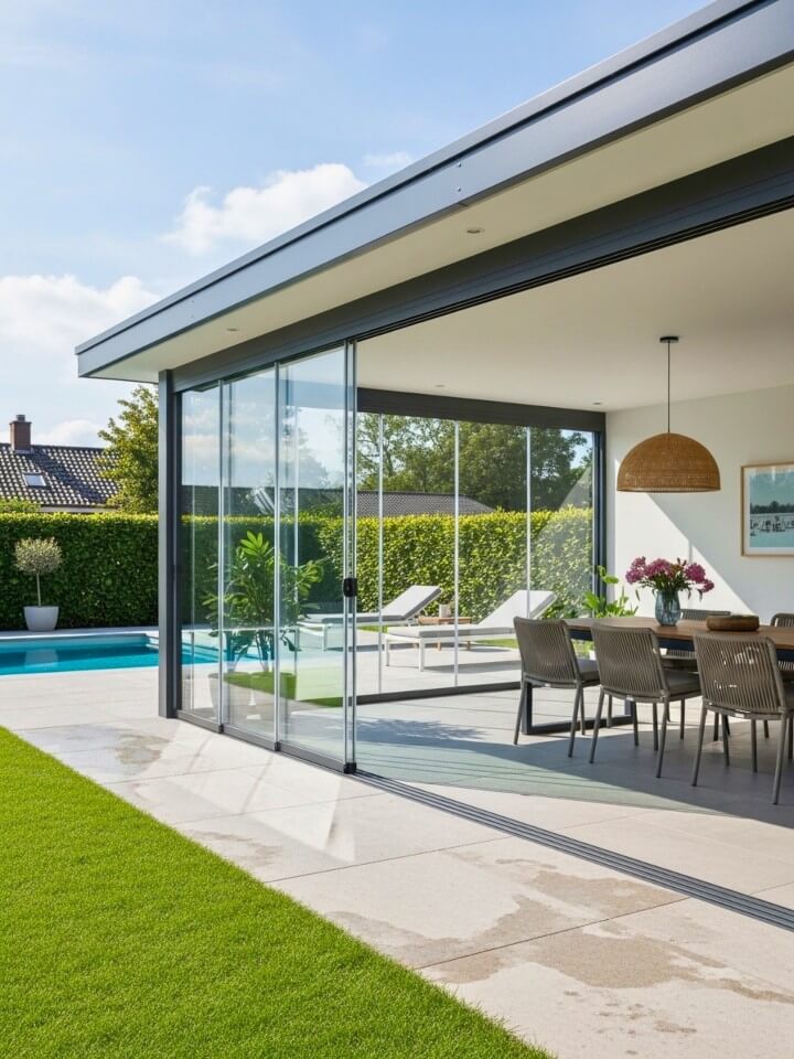 glass enclosed outdoor pavilion