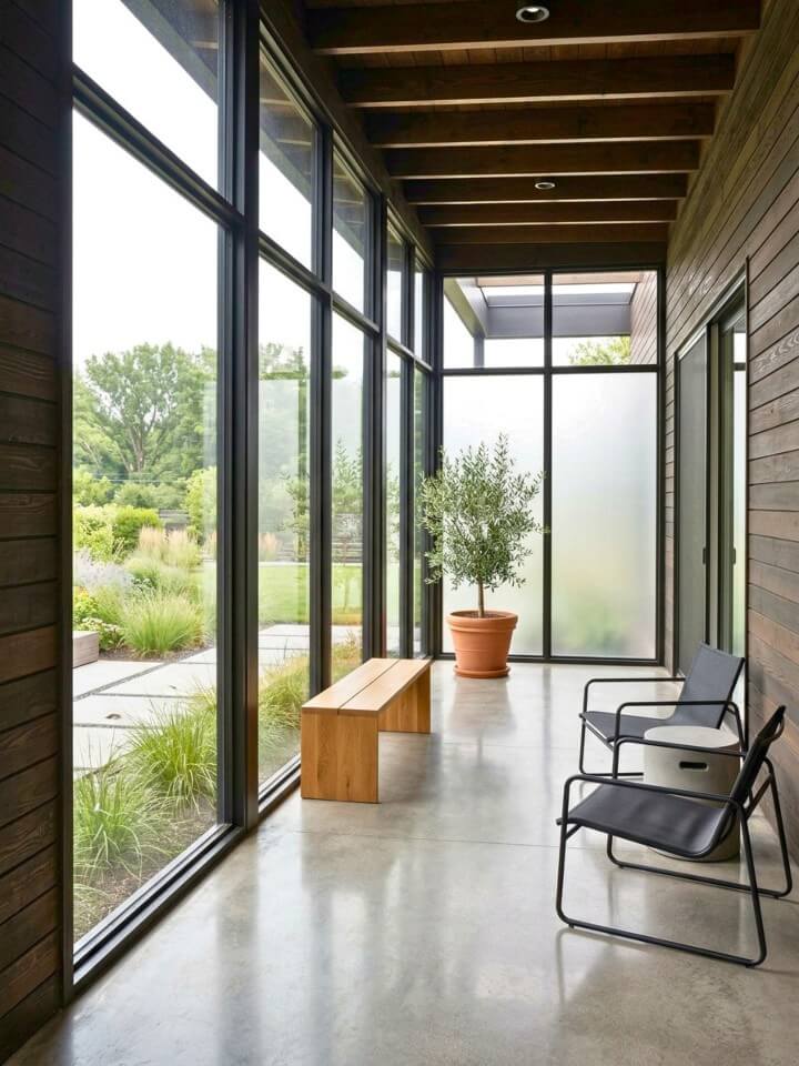 glass panel porch siding ideas