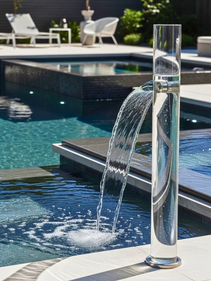 glass tube water feature