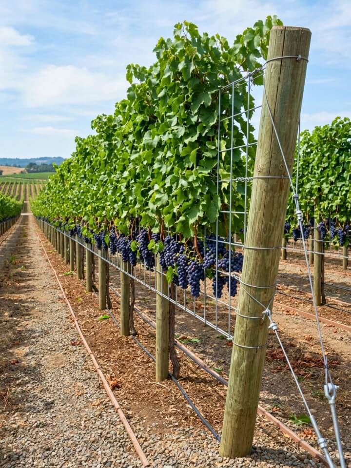 grape kiwi vine support trellis
