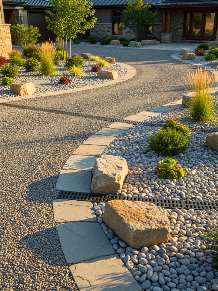gravel driveway for a stylish and practical entrance