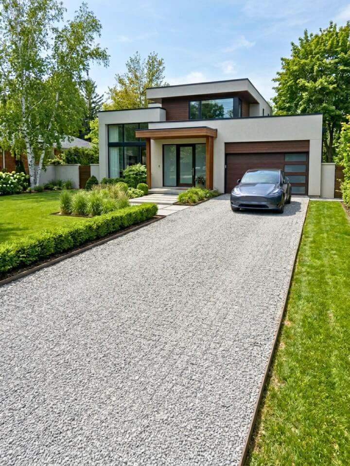 gravel grid driveway system