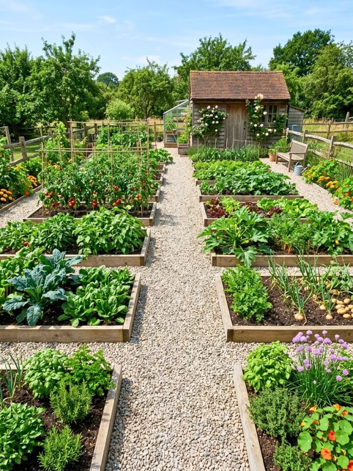 gravel path cottage garden layout