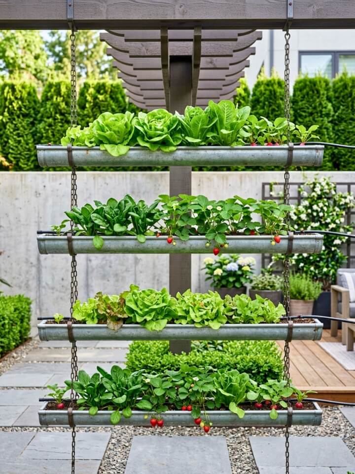 gutter pipe hanging garden
