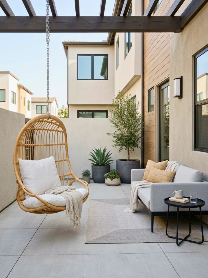 hanging chair for compact outdoor corners
