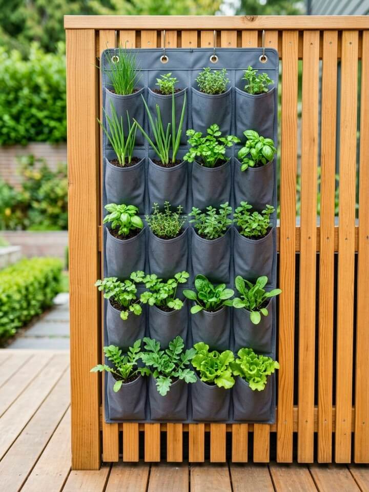 hanging vegetable garden using shoe organizer