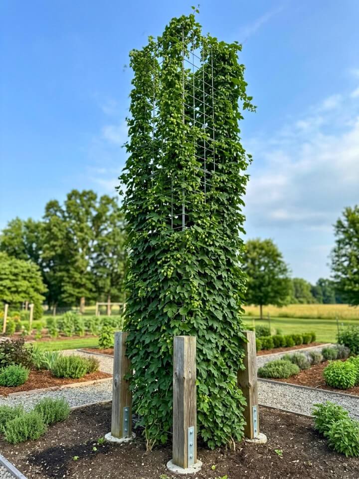 hops tower cattle panel trellis