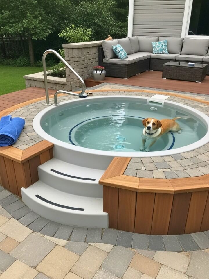 hot tub style soaking pool for patios