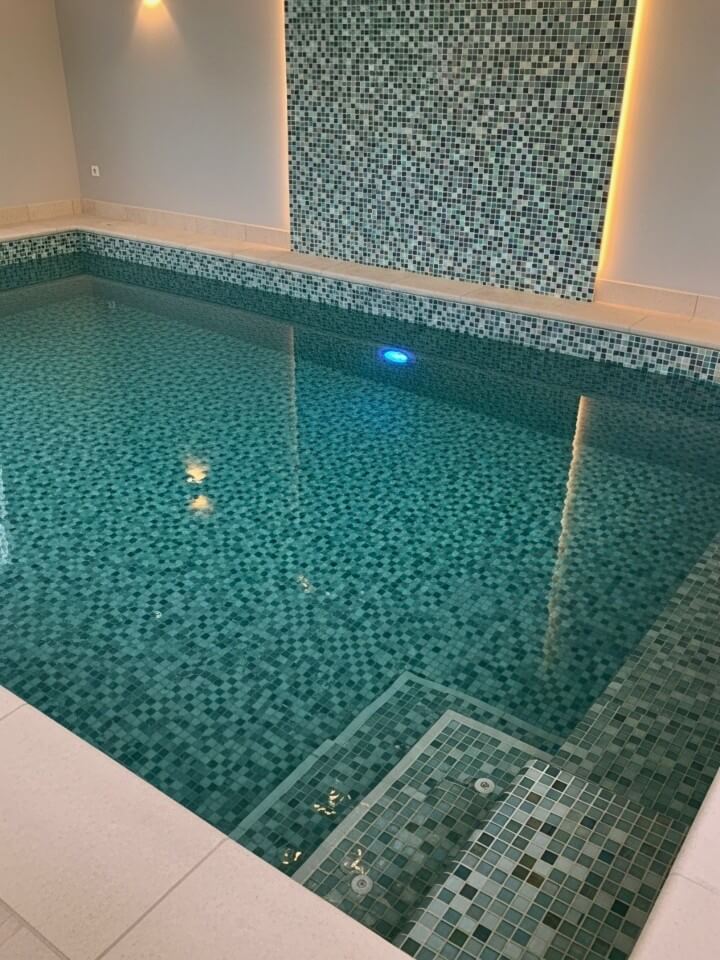 indoor pool with mosaic tiles