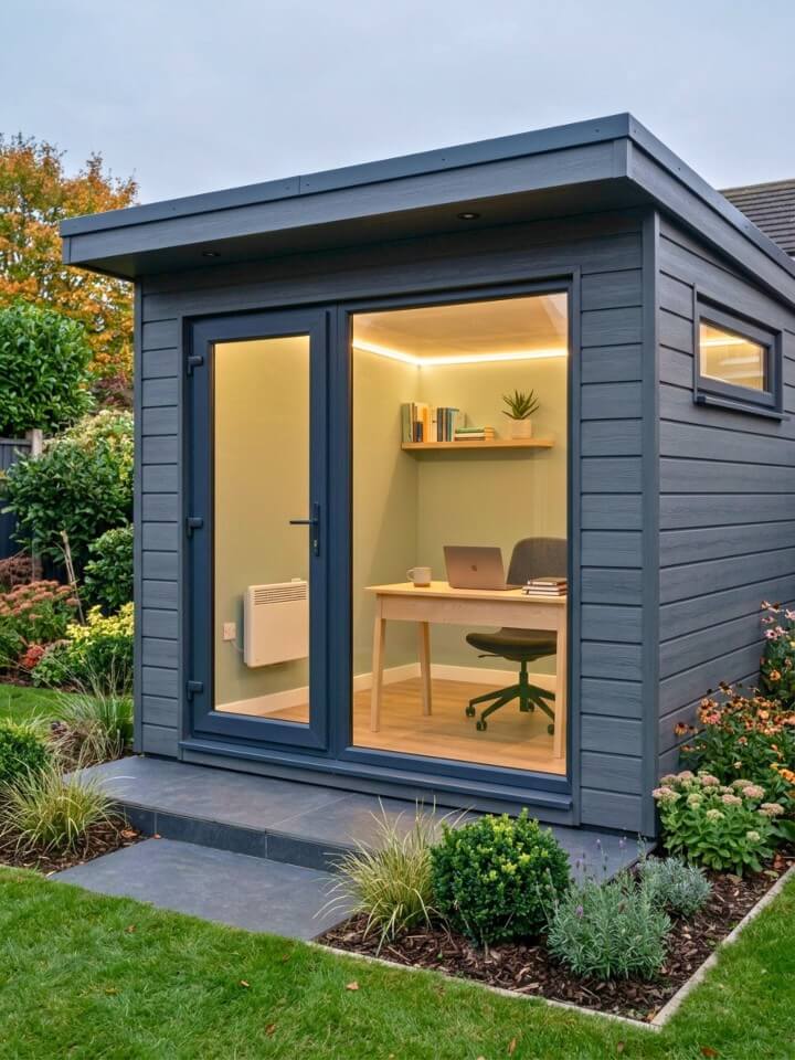 insulated year round office shed