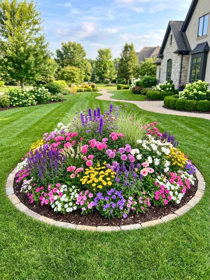 island garden bed focal point landscape concepts