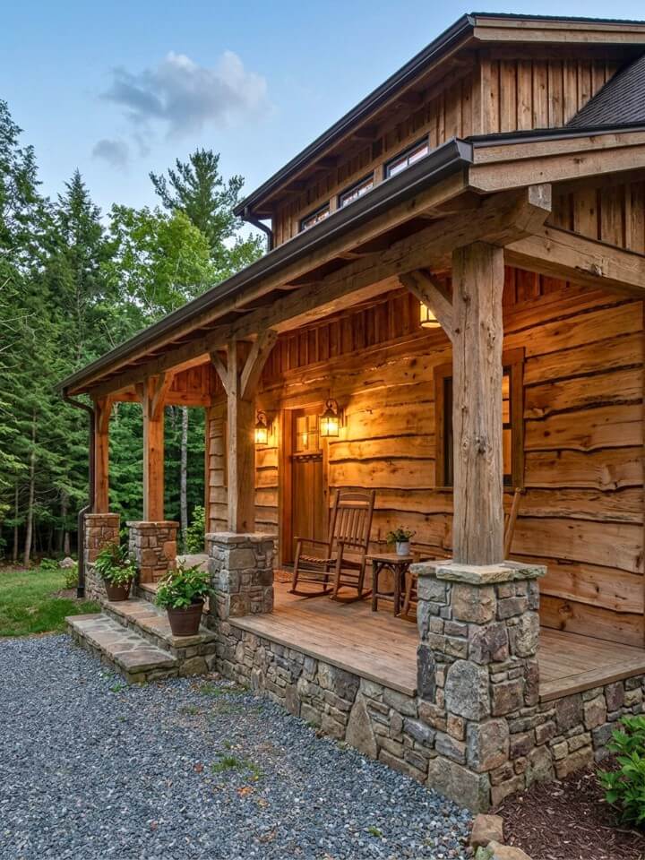 log slab porch siding design