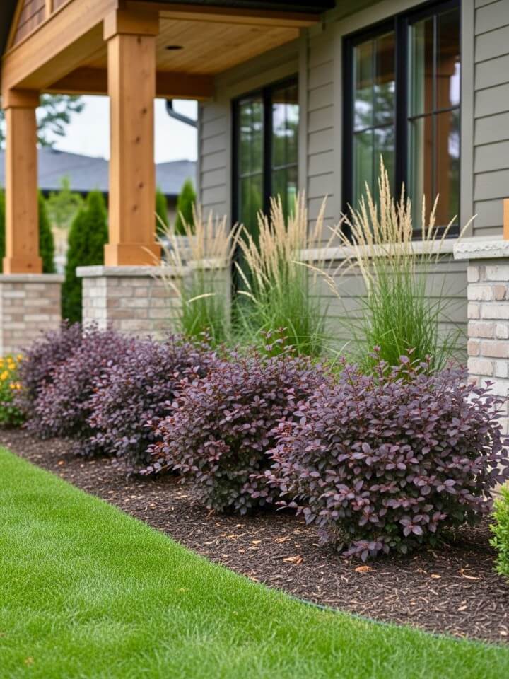 loropetalum foundation planting for curb appeal