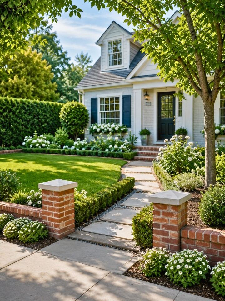 low brick border fence for front yard