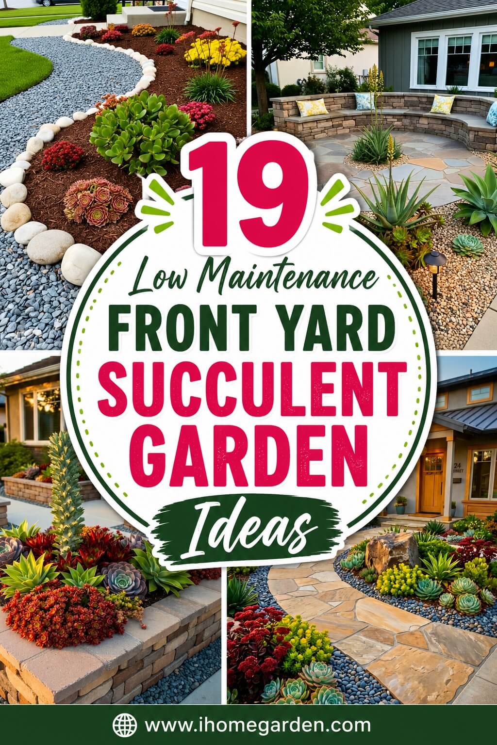 low maintenance front yard succulent garden ideas
