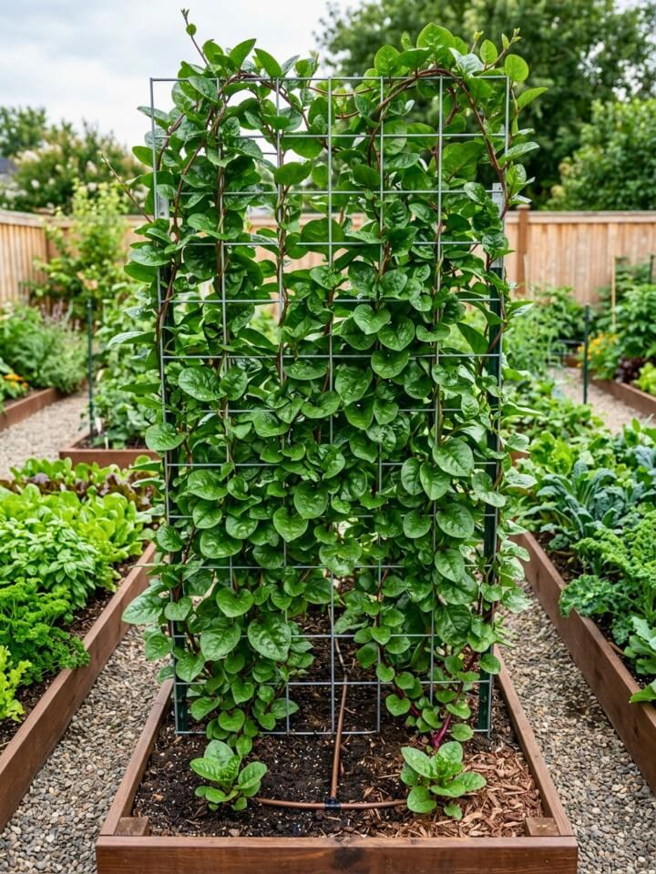 malabar spinach vining greens tower