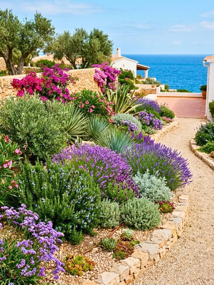 mediterranean garden drought tolerant planting style