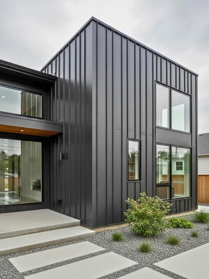 metal exterior cladding for contemporary small homes