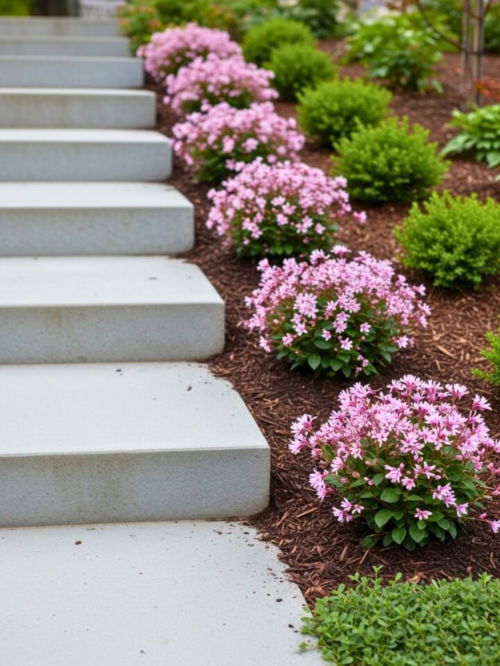 mini loropetalum for garden paths and steps