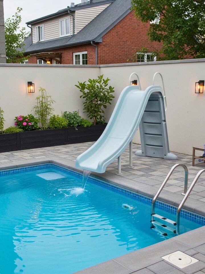 mini slide for a small plunge pool