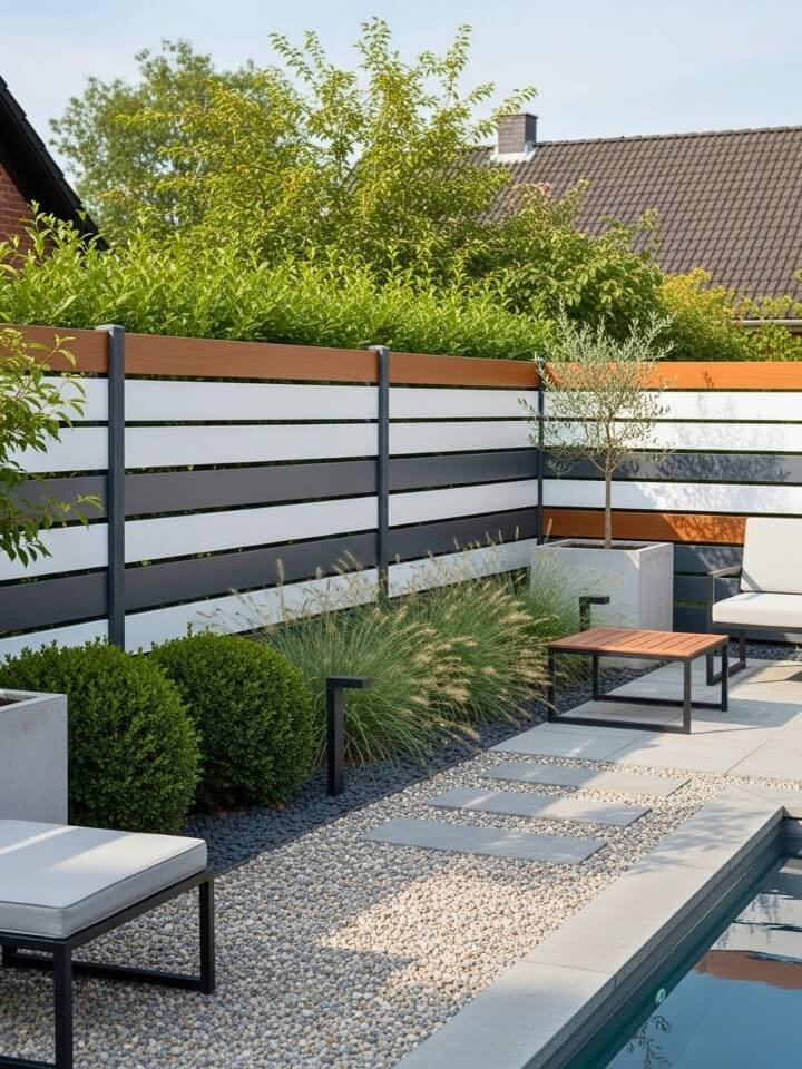 minimalist panel horizontal fence for modern spaces