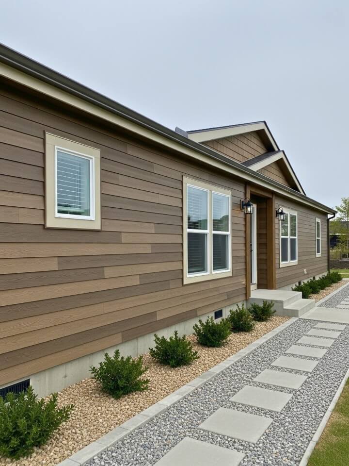 mixed width plank siding custom exterior pattern look for mobile homes