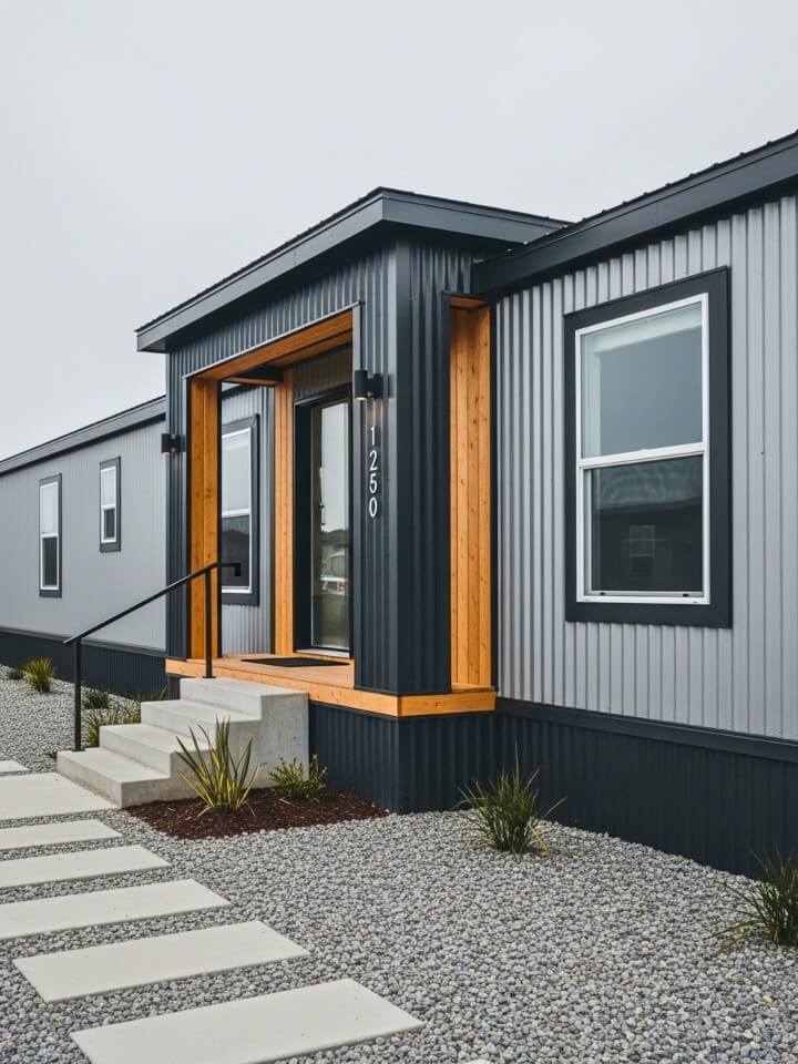 mobile home siding ideas corrugated metal industrial style finish