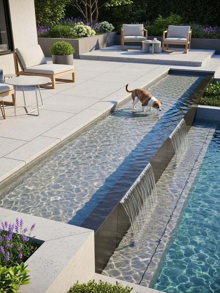 modern infinity edge pool for outdoor dogs