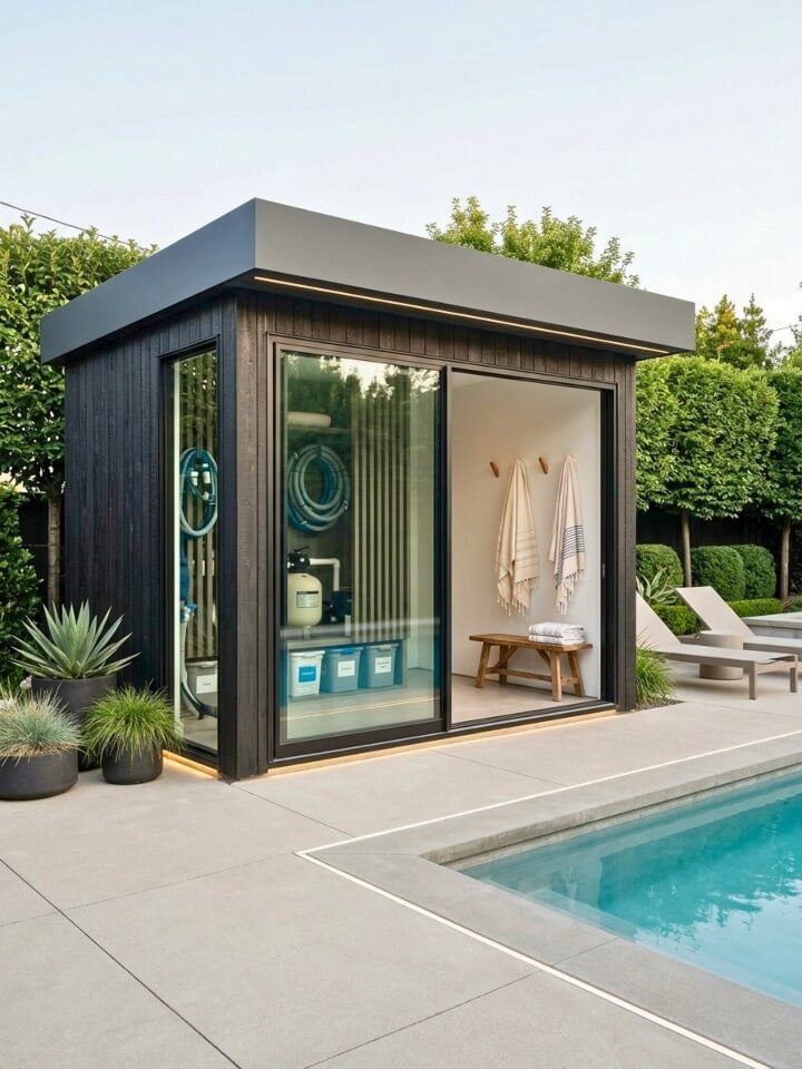 modern minimalist backyard cabana
