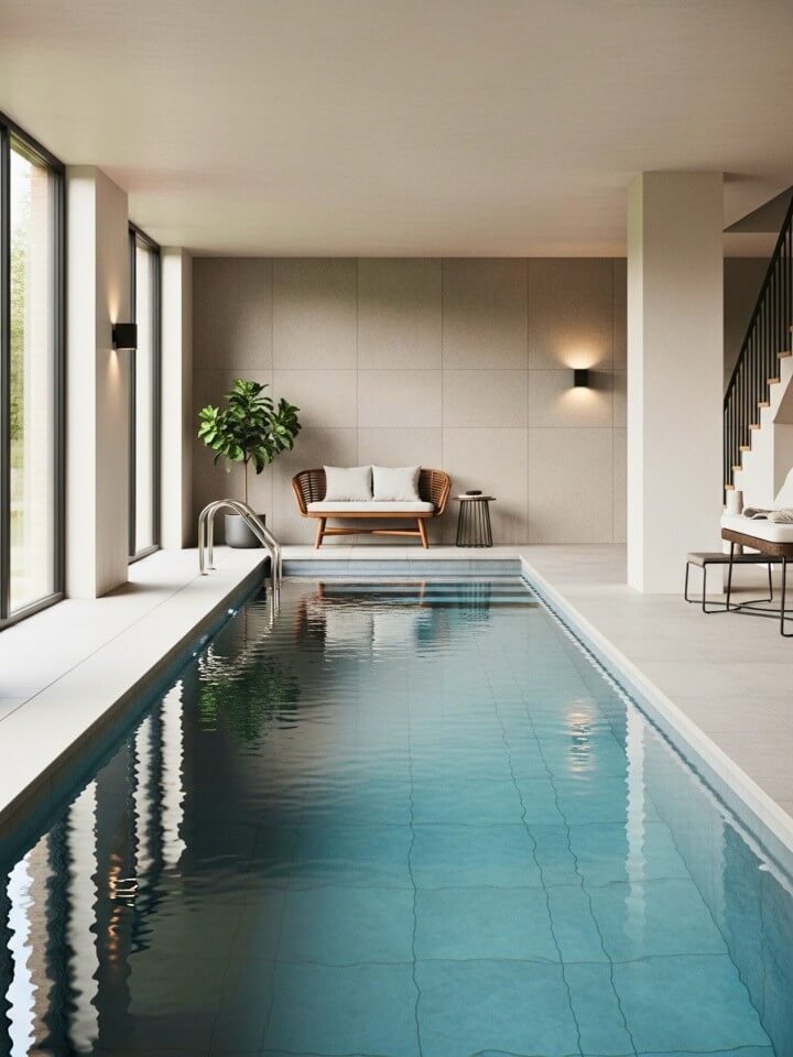 modern minimalist tile pool ideas