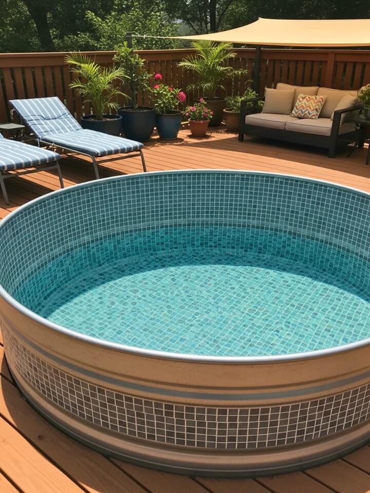 mosaic tile pool design for artistic patios