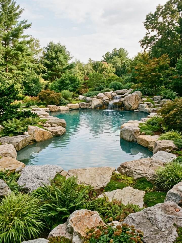 natural stone and boulder accents