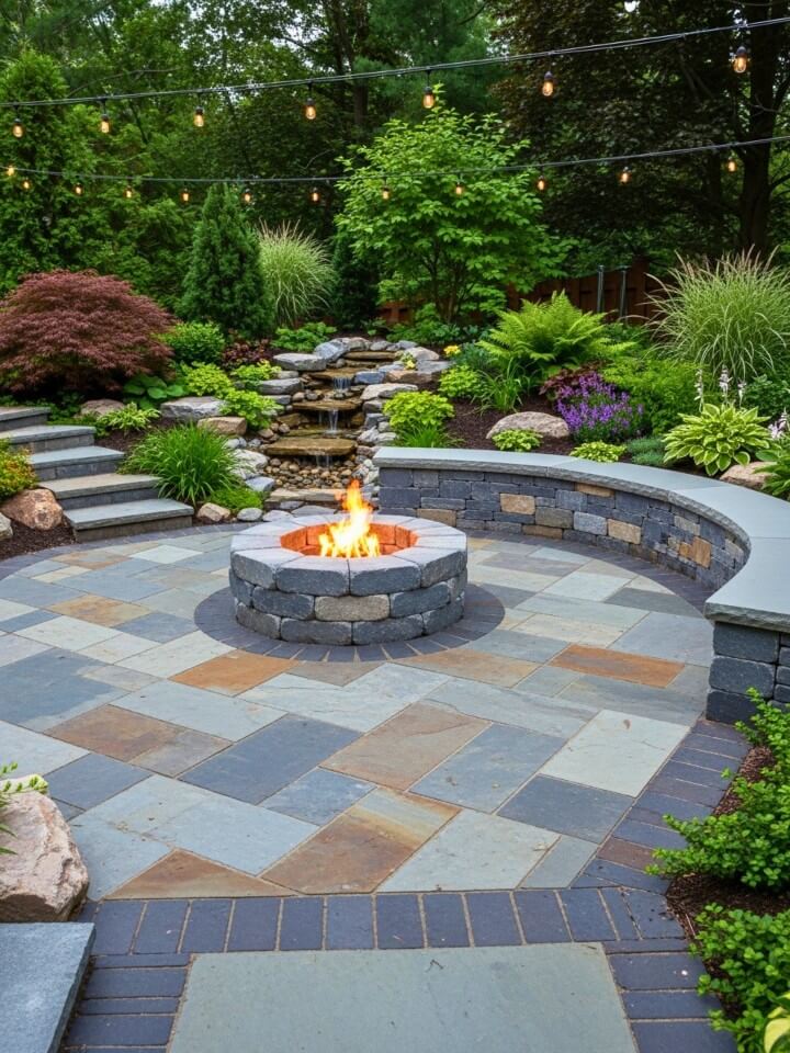 natural stone patio for outdoor living spaces