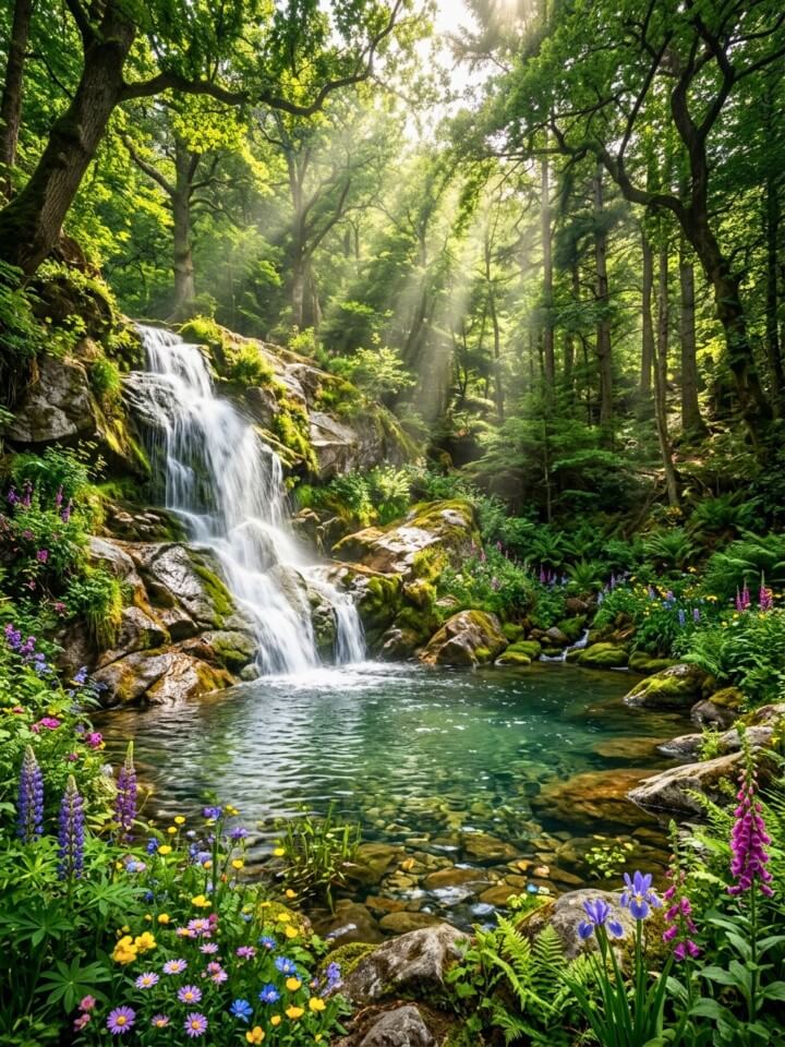 natural stream fed pool waterfall design
