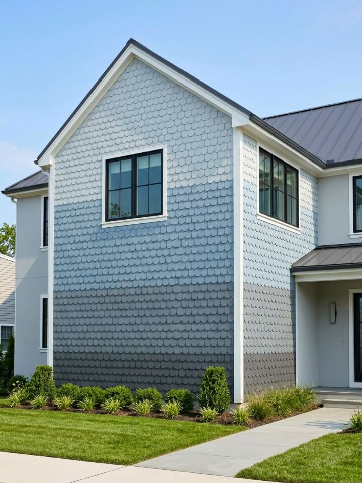 ombre gradient shingle exterior