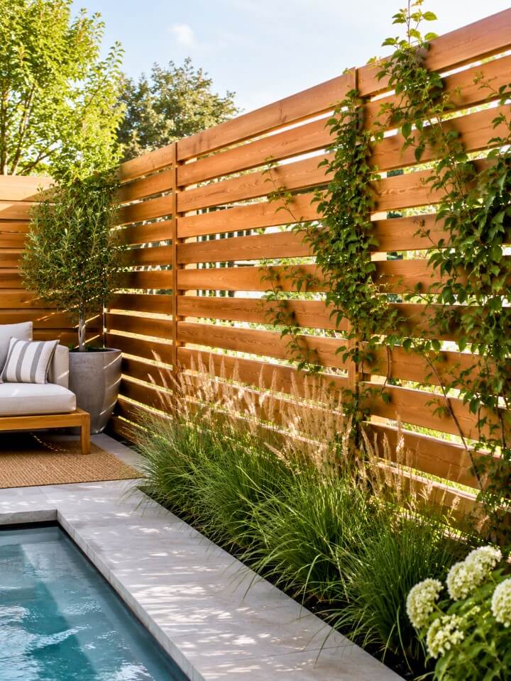 open and spaced boards horizontal fence