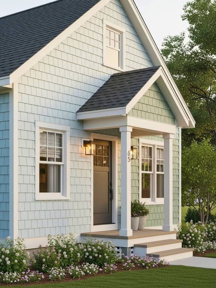 painted shake exterior for cottage style homes