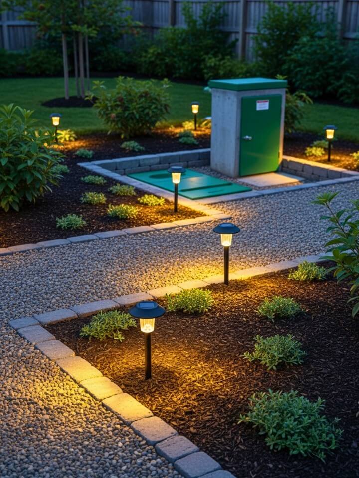 path lighting tips for safe septic tank landscaping