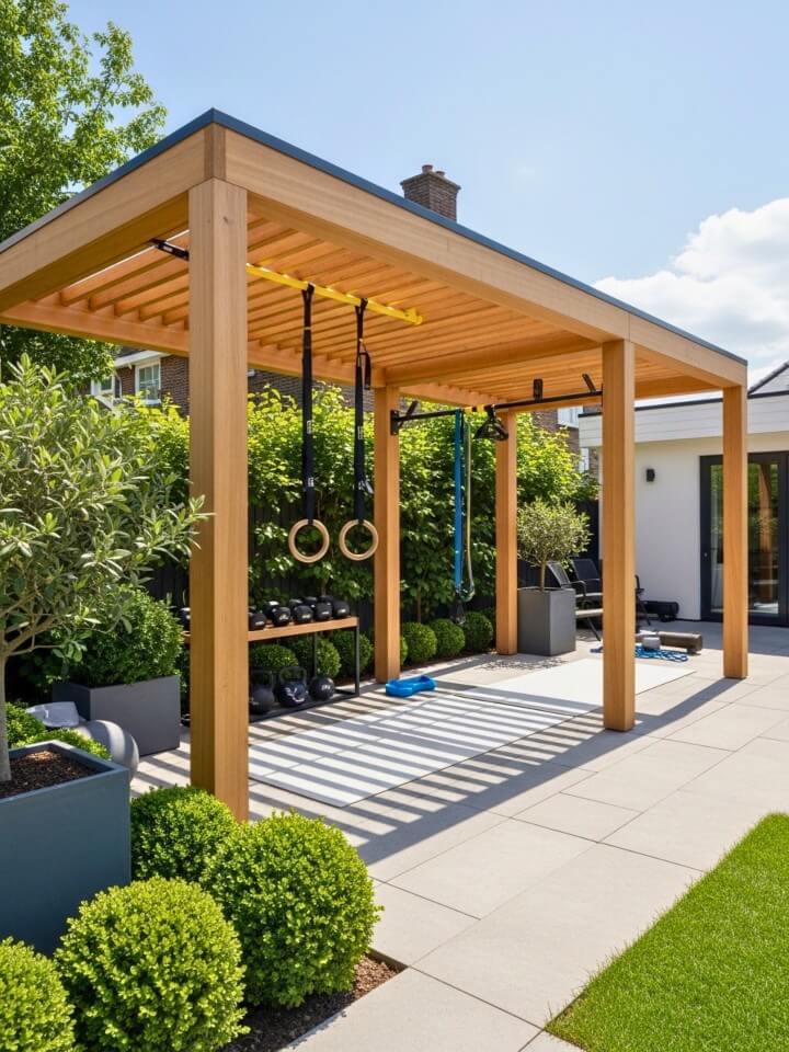 pergola workout zone for outdoor fitness