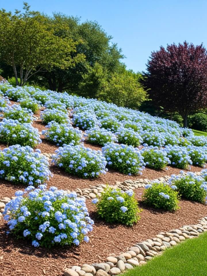 plumbago landscaping as ground cover for sunny slopes