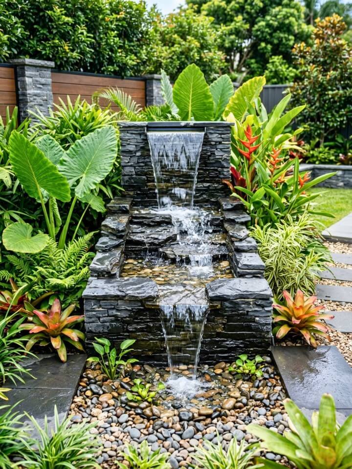 pondless slate garden waterfall for pools