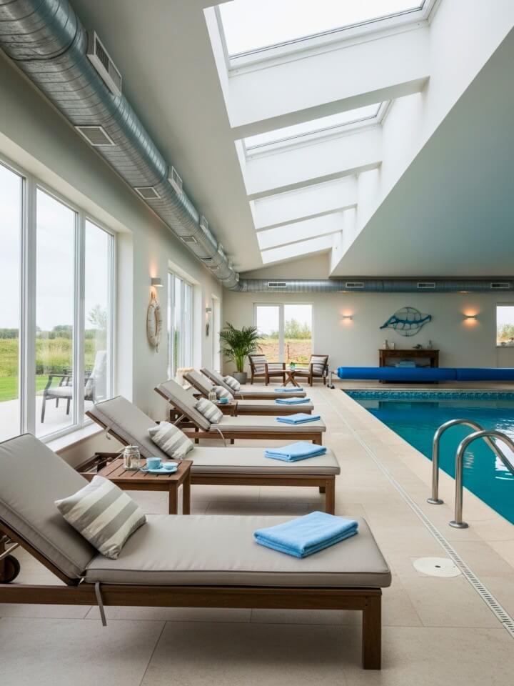 pool design with lounge chairs