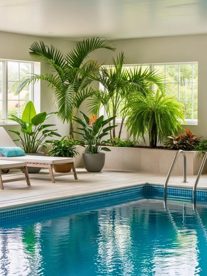 pool ideas with tropical plants