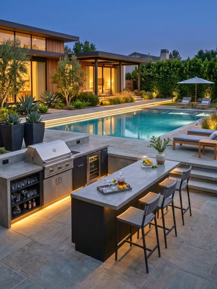 pool patio outdoor kitchen or bar