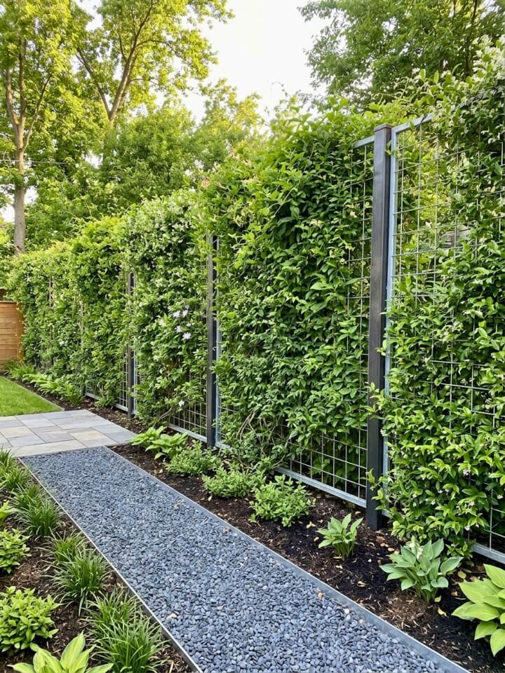 privacy screen cattle panel trellis