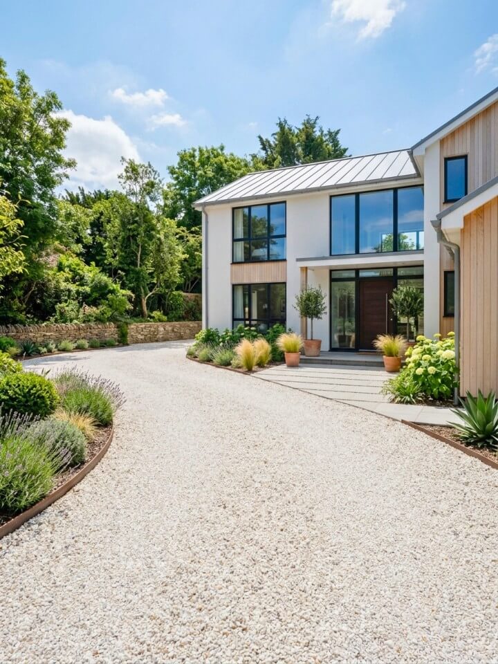 quartz gravel driveway design
