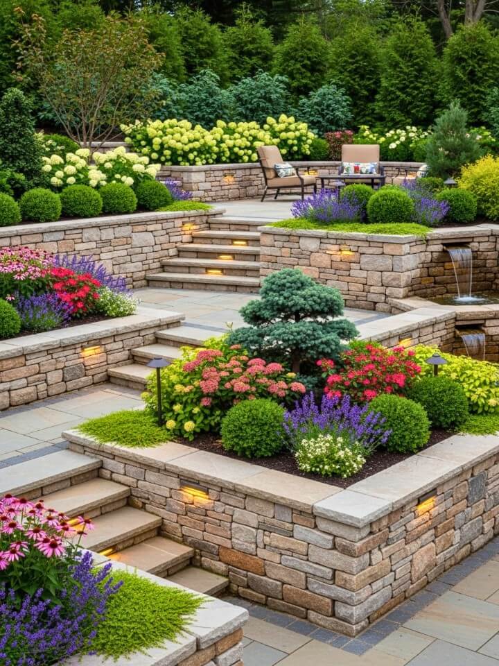 raised stone planter bed ideas for beautiful garden design