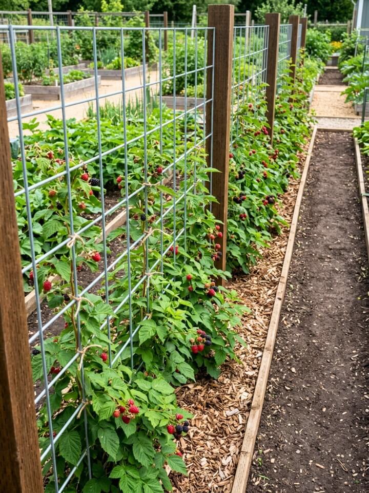 raspberry blackberry cane support